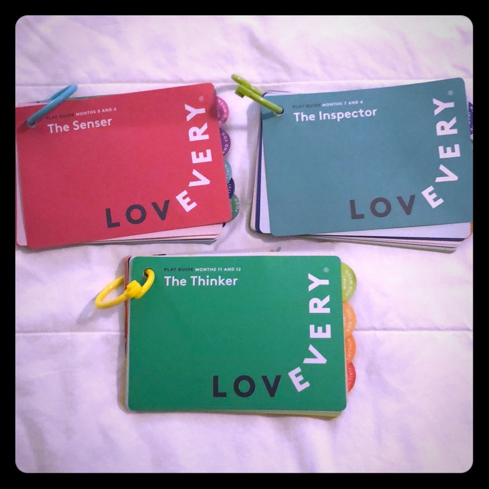 Lovevery play guides months 5, 6, 7, 8, 11, 12